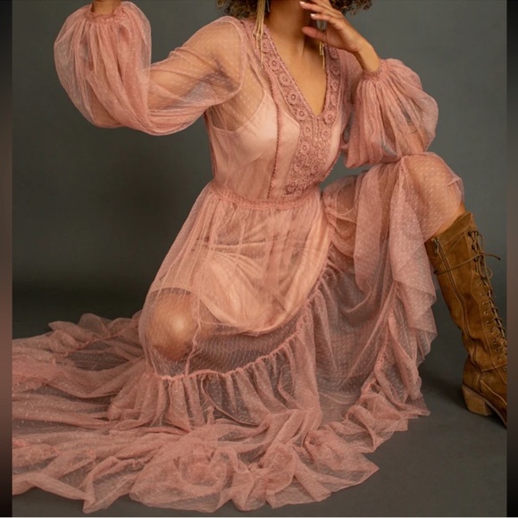 JOYFOLIE Echo Maxi Dress in Mauve, Size XL